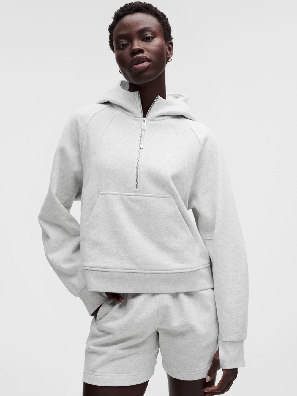 Lululemon Athletica Gray Women's Scuba Oversized Half Zip Sweater Hoodie
